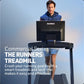 Man running on NordicTrack Commercial Series treadmill with digital display against blue sky background