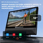 NordicTrack 16" HD tablet display showing workout video with mountain landscape, mounted on treadmill console with Movies, TV
