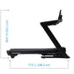 NordicTrack Commercial 1750 black treadmill with dimensions 77.3 inches long by 59.5 inches high, shown in side view on white