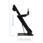 NordicTrack Commercial 1750 black treadmill with incline, shown from side view with dimensions labeled on white background