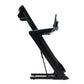 Black NordicTrack Commercial 1750 treadmill with elevated incline, digital console, and cushioned running belt on white backg