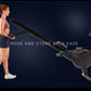 Woman with reddish hair wearing mauve sports bra and navy shorts using black NordicTrack stationary rowing machine on dark bl