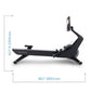 NordicTrack RW900 black recumbent rower with tablet holder, shown with dimensions of 52.7" height and 60.1" length, side view