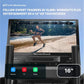 NordicTrack Step Climber XL with 16" HD touchscreen displaying fitness workout video, black frame on blue background
