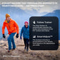 Two people wearing iFIT branded athletic jackets exercising outdoors on a mountain with text describing Step Climber XL featu