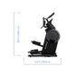 Black NordicTrack Step Climber XL exercise machine with footpedals and handlebar, shown with dimensions on white background