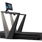 NordicTrack Ultra 3 treadmill with black and gray frame, touchscreen display mounted on stand, and running belt on white back