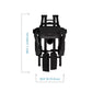 Black elliptical machine with dual handles and foot pedals, overhead view showing dimensions 58.5" height by 29.5" width