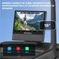 NordicTrack X16 treadmill with 16-inch HD touchscreen displaying workout content and built-in speakers, black frame on blue b