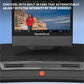 NordicTrack X16 treadmill with touchscreen display showing workout video, built-in fans, and control console with start/stop 