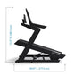 NordicTrack X16 black treadmill with incline deck and handrails, shown with dimensions 73.3" height by 69.9" length on white 