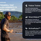 Man in dark t-shirt and sunglasses running on beach near water, with text describing iFIT Pro Membership features including F