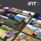 iFIT app promotional image showing a collage of on-demand workout classes and outdoor training sessions around the world