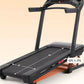 Black ProForm Carbon TLS treadmill with digital console, 55-inch running deck, and adjustable incline from 12% to 0% on beige
