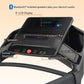 Black treadmill console with 5" LCD display, Bluetooth speakers, Coolaire fan, cup holder, and incline and speed shortcuts, l