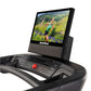 NordicTrack T-Series 16 treadmill with black frame, digital console displaying trail running scene, and red start button on c