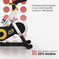 NordicTrack Tour de France stationary bike with white frame, black base, yellow and black resistance wheel, and Tour de Franc