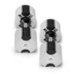 Three NÜOBELL adjustable dumbbells in white and black with ribbed weight plates, shown stacked at angles on white background