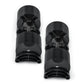 Pair of black NÜOBELL adjustable dumbbells with grip handles and rotating selector mechanism, shown on white background