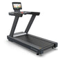 Octane OC160 treadmill with black frame, gray running belt, and 16-inch touchscreen console mounted on Z-shaped support beam