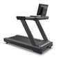 Black Octane OC220 treadmill with angled frame, digital display console, and tablet holder on white background