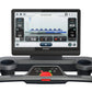 Octane OC220 treadmill with black frame, dual cup holders, and touchscreen display showing workout metrics including distance