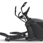 Black Octane Q47x home elliptical machine with curved handlebars and foot pedals on white background