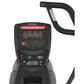 Octane Q47x black and gray home elliptical machine with digital display console showing workout metrics and black handlebar o