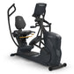 Black Octane xRide xR6x recumbent elliptical with padded seat, backrest, dual handles, and digital display on white backgroun