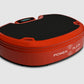 Red Power Plate MOVE vibration trainer with black top surface and digital display, on white background