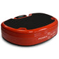 Red and black Power Plate MOVE vibration platform with digital display on white background