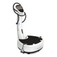 White and black Power Plate vibration plate trainer with digital display screen and handle grips, on white background