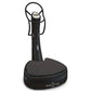 Black Power Plate Pro5 vibration fitness machine with digital display, control handles, and wide platform base on white backg