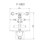 Technical schematic diagram of P-LM23 lat machine showing top-down view with dimension measurements and component layout
