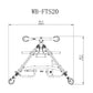 Technical schematic diagram of Powertec Streamline Functional Trainer WB-FTS20 with dimensions and mechanical components labe
