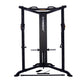 Black Powertec Streamline functional trainer with dual cable machines, gray handles, and wide base on white background