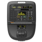 Precor AMT 835 elliptical machine console displaying workout metrics with yellow digital readouts and control buttons on blac