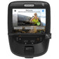 Precor AMT 885 black elliptical trainer with P82 touchscreen console displaying welcome screen and featured mountain peaks wo