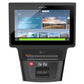 Precor AMT 885 Adaptive Motion Trainer with P84 console displaying fitness workout programs on black touchscreen display