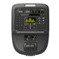 Precor AMT 800 elliptical machine console with digital display showing workout metrics, numeric keypad, and control buttons o