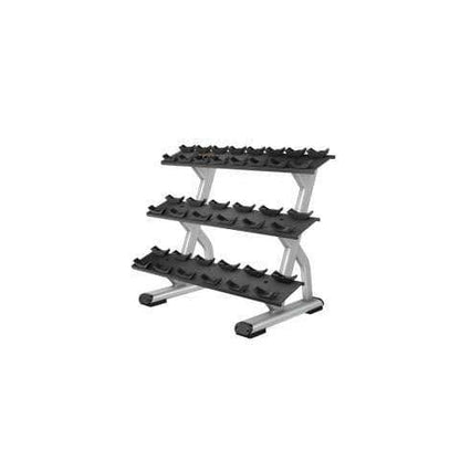 Precor Discovery Series 3 Tier, 10 Pair Dumbbell Rack (DBR0814) Weight Storage Precor Silver
