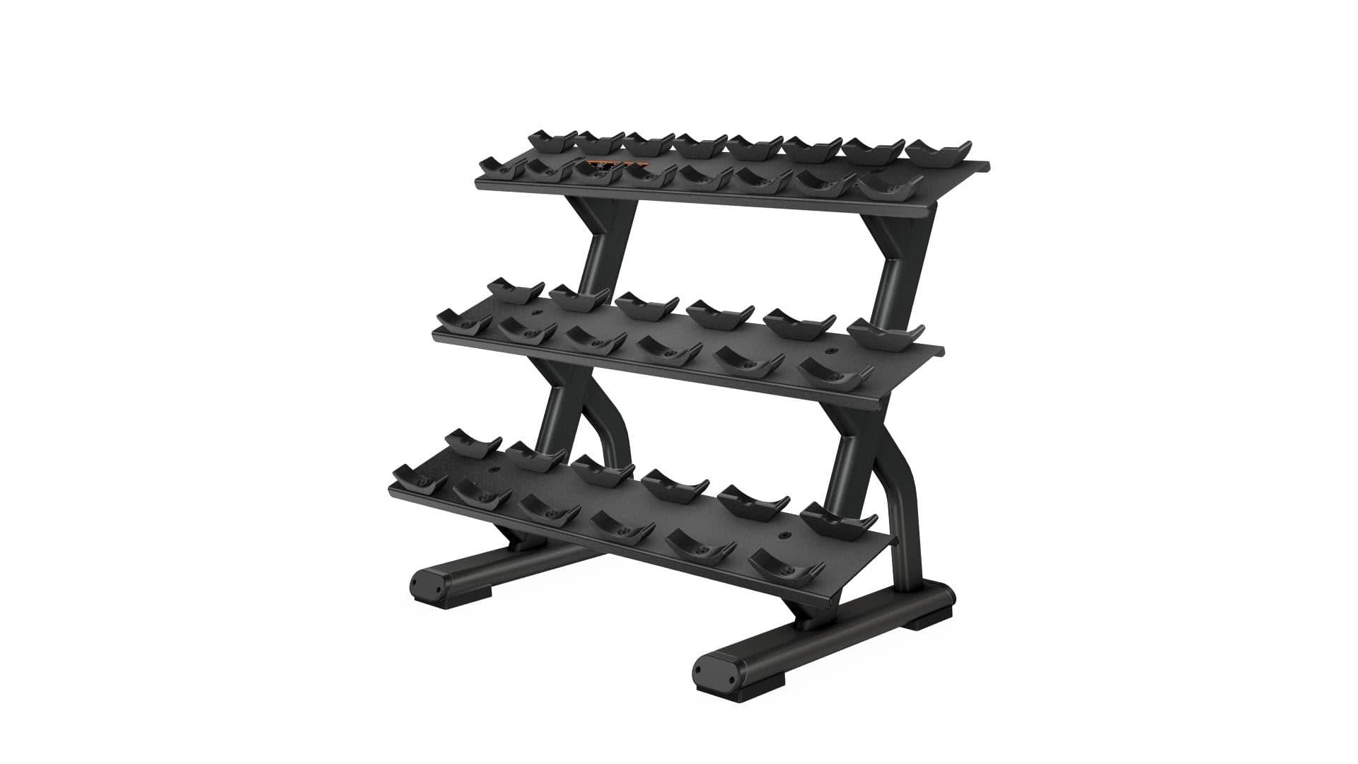 Precor Discovery Series 3 Tier, 10 Pair Dumbbell Rack (DBR0814) - Top Fitness Store