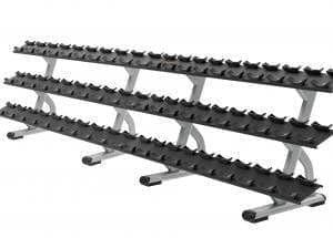 Precor Discovery Series 3 Tier, 15 Pair Dumbbell Rack (DBR0815) - Top Fitness Store