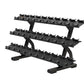 Precor Discovery Series 3 Tier, 15 Pair Dumbbell Rack (DBR0815) Weight Storage Precor Black