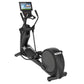 Black Precor EFX 600 elliptical machine with digital display console, dual handles, and large pedal base on white background