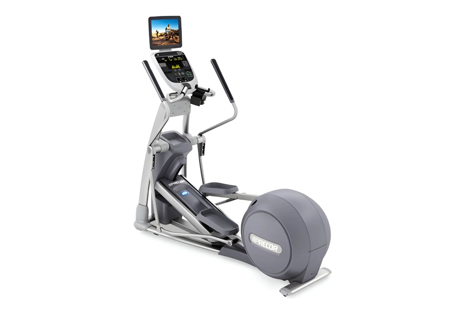 Elliptical trainer with a screen
