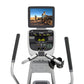 Elliptical machine with a screen displaying an outdoor scene