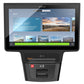 Precor SCL 895 stair climber stepper with black frame and touchscreen console displaying fitness workout options