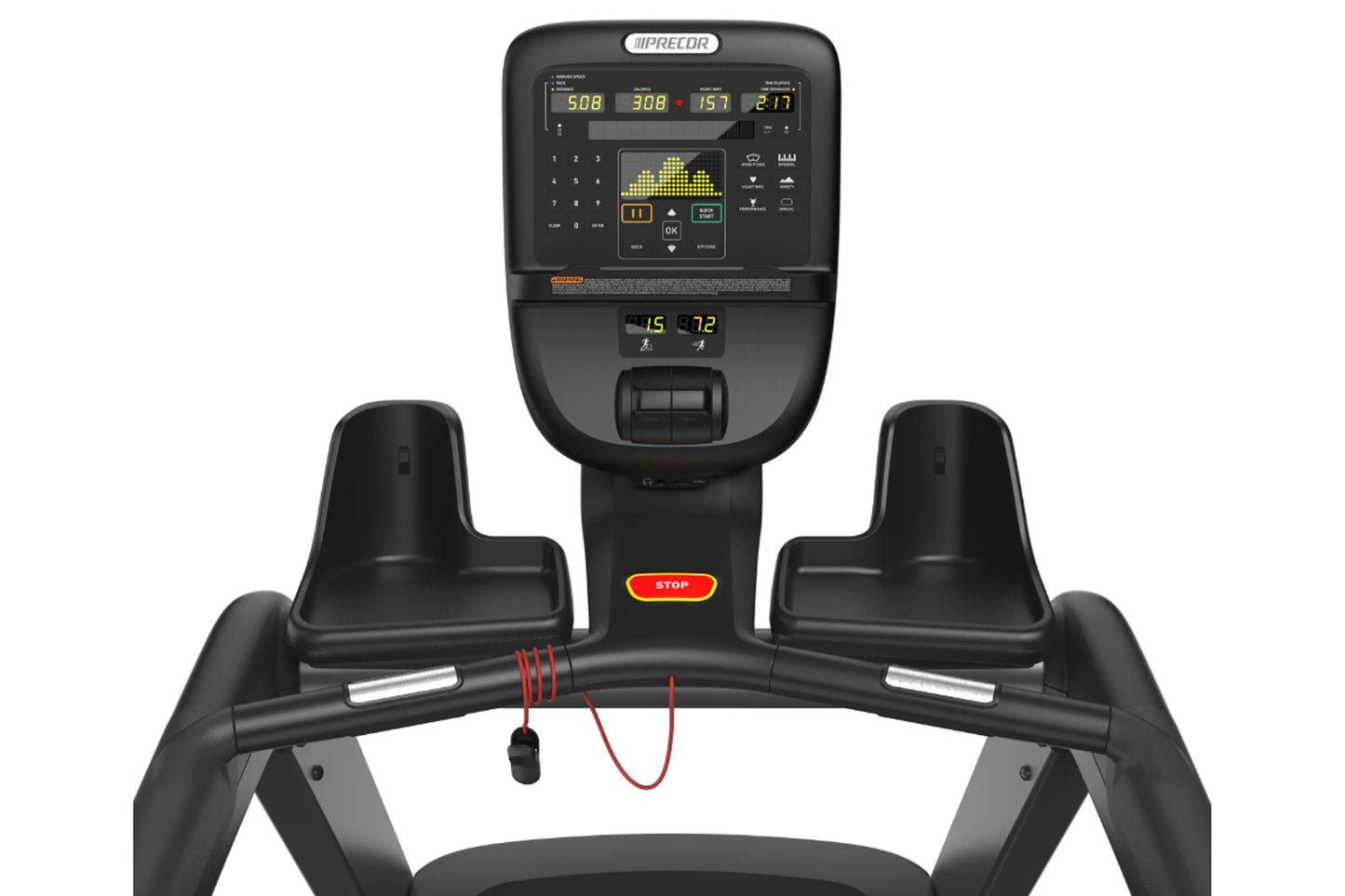Treadmill console with digital display
