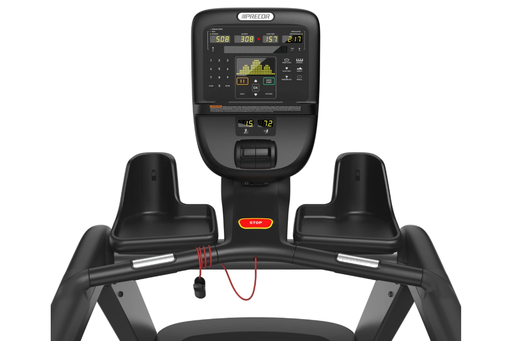 Treadmill console with digital display